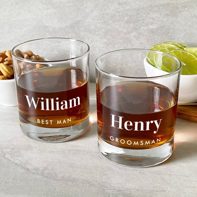 Personalised Best Man Groomsman Wedding Whiskey Glass (Creator Uploaded)