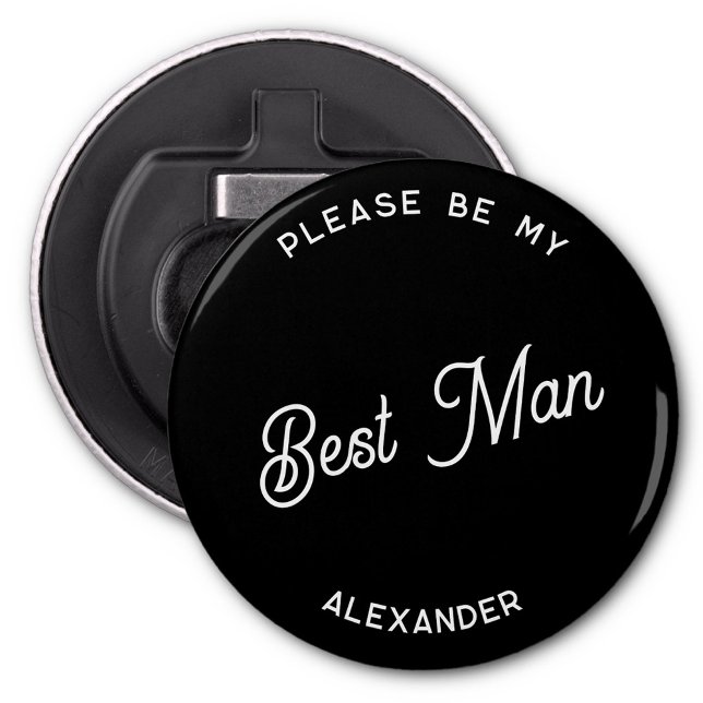 Personalised Best Man Proposal Bottle Opener (Fun best man proposal button bottle opener)