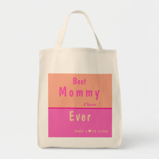  Personalised BEST MOM EVER PINK &ROSE Tote Bag