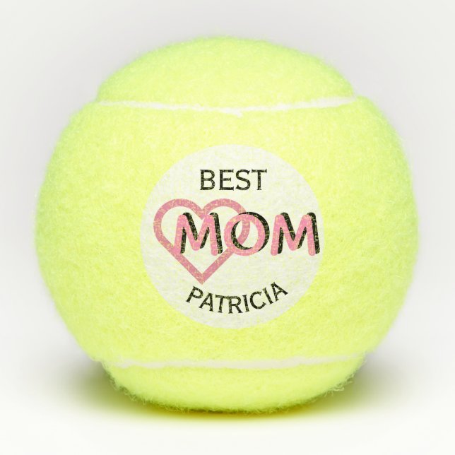 Personalised Best Mum Custom   Tennis Balls (Front)