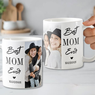 Personalised Best Mum Ever 2 Photo Coffee Mug