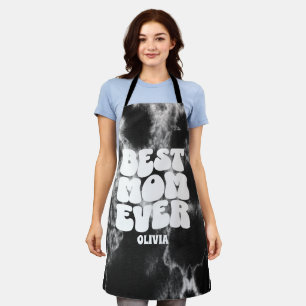 Personalised Best Mum Ever Black Tie Dye Apron