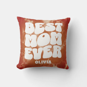 Personalised Best Mum Ever Brown Tie Dye Cushion
