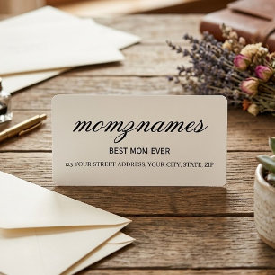 Personalised Best Mum Ever Calligraphy Name