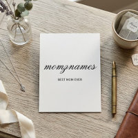 Personalised Best Mum Ever Calligraphy Name