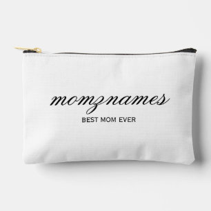 Personalised Best Mum Ever Calligraphy Name Accessory Pouch