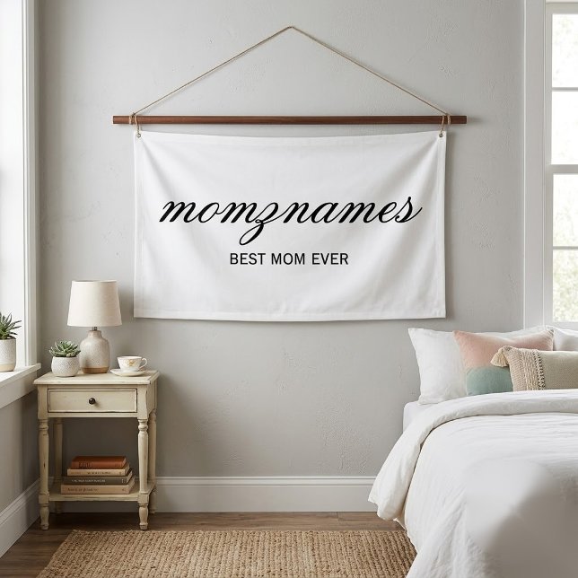 Personalised Best Mum Ever Calligraphy Name Banner (Creator Uploaded)