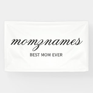 Personalised Best Mum Ever Calligraphy Name Banner