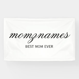 Personalised Best Mum Ever Calligraphy Name Banner