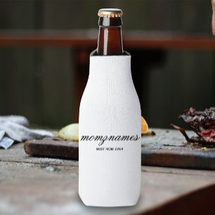 Personalised Best Mum Ever Calligraphy Name Bottle Cooler