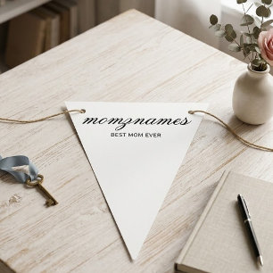 Personalised Best Mum Ever Calligraphy Name Bunting