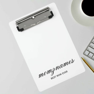 Personalised Best Mum Ever Calligraphy Name Clipboard