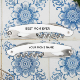 Personalised Best Mum Ever Calligraphy Name Corkscrew