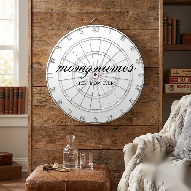 Personalised Best Mum Ever Calligraphy Name Dartboard (Creator Uploaded)