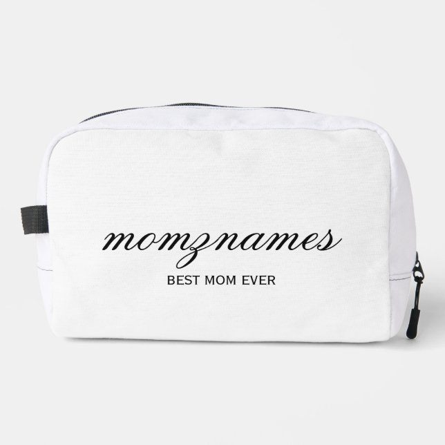 Personalised Best Mum Ever Calligraphy Name Dopp Kit (Front)