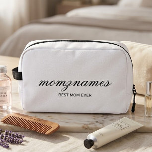 Personalised Best Mum Ever Calligraphy Name Dopp Kit