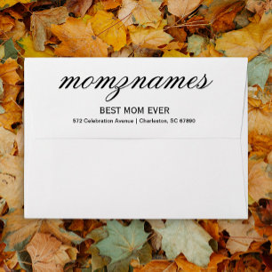 Personalised Best Mum Ever Calligraphy Name Envelope