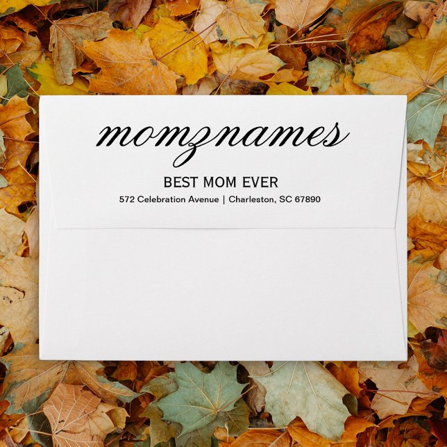 Personalised Best Mum Ever Calligraphy Name Envelope (Creator Uploaded)