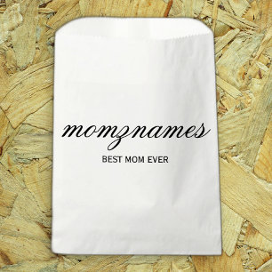 Personalised Best Mum Ever Calligraphy Name Favour Bags