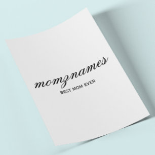 Personalised Best Mum Ever Calligraphy Name Flyer