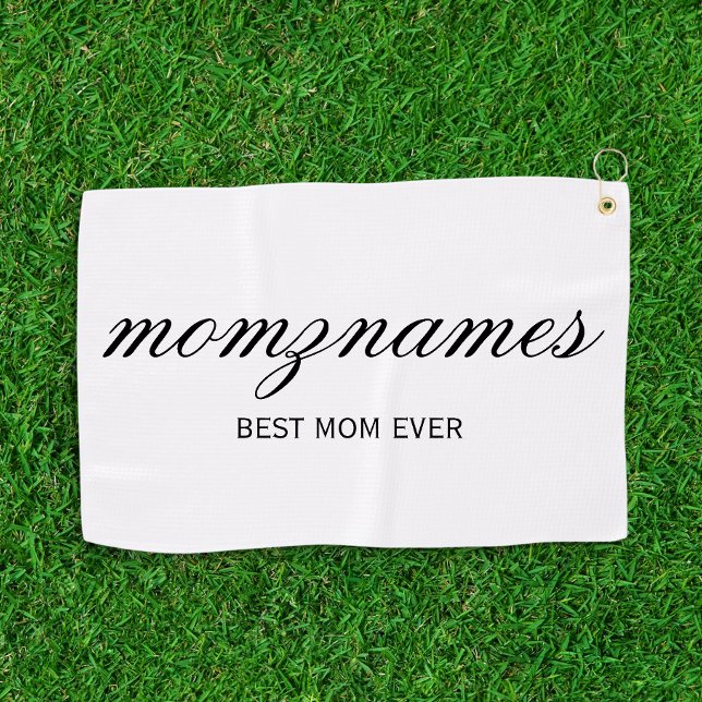 Personalised Best Mum Ever Calligraphy Name Golf Towel (Creator Uploaded)