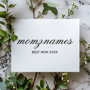 Personalised Best Mum Ever Calligraphy Name Holiday Postcard