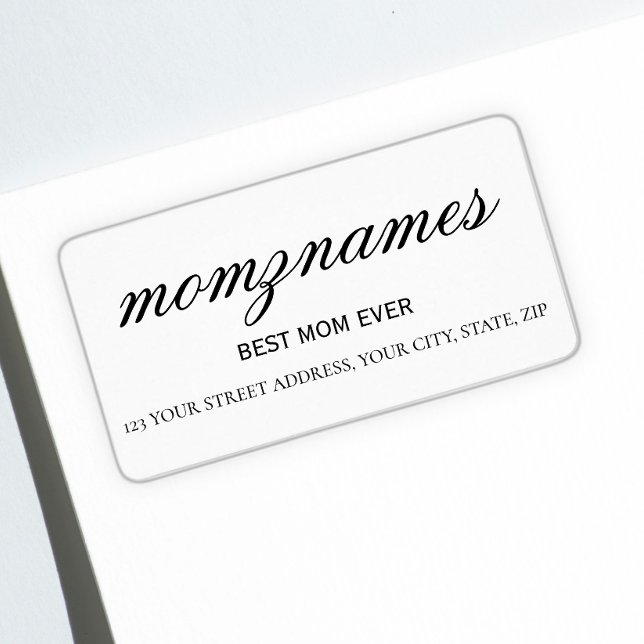 Personalised Best Mum Ever Calligraphy Name Label (Creator Uploaded)