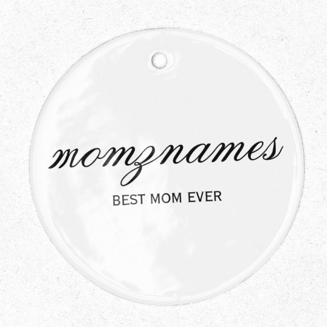 Personalised Best Mum Ever Calligraphy Name Metal Tree Decoration (Creator Uploaded)