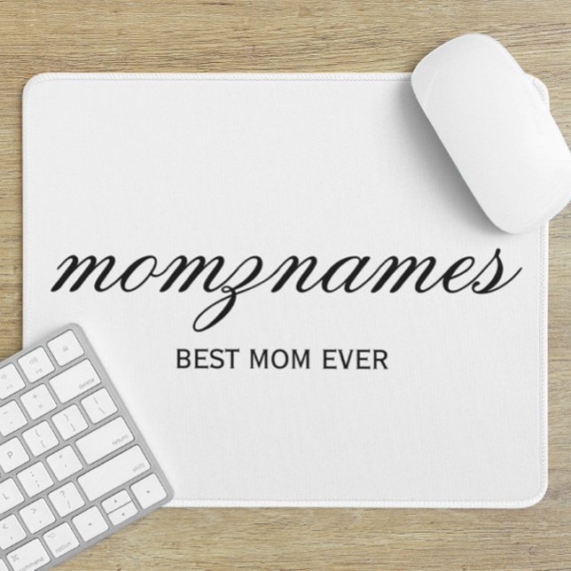 Personalised Best Mum Ever Calligraphy Name Mouse Mat (Creator Uploaded)