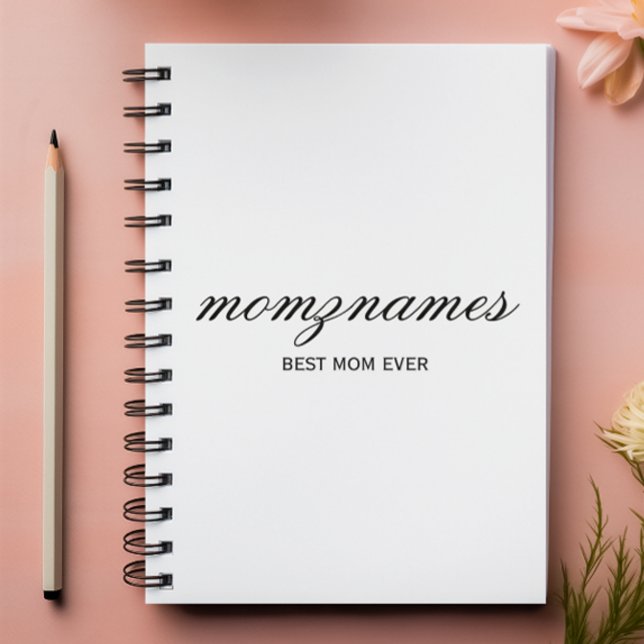 Personalised Best Mum Ever Calligraphy Name Notebook (Creator Uploaded)