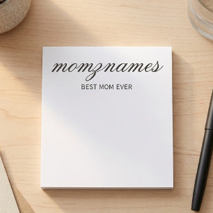 Personalised Best Mum Ever Calligraphy Name Notepad
