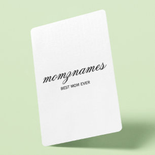 Personalised Best Mum Ever Calligraphy Name Playing Cards