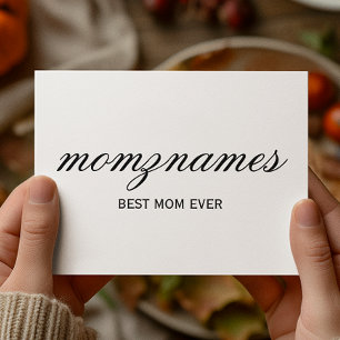 Personalised Best Mum Ever Calligraphy Name Postcard