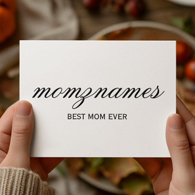 Personalised Best Mum Ever Calligraphy Name Postcard (Creator Uploaded)