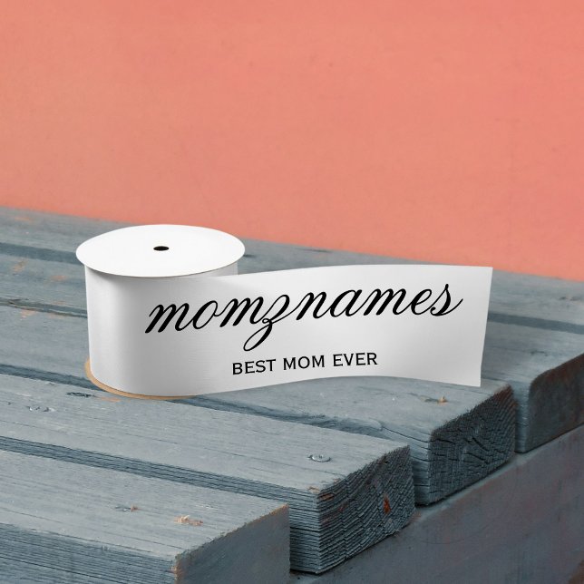 Personalised Best Mum Ever Calligraphy Name Satin Ribbon (Creator Uploaded)