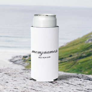 Personalised Best Mum Ever Calligraphy Name Seltzer Can Cooler