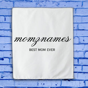Personalised Best Mum Ever Calligraphy Name Tapestry