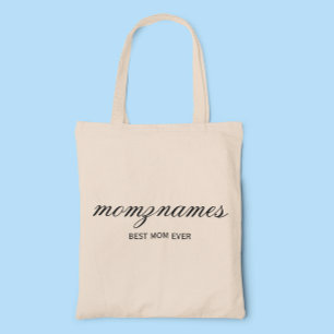Personalised Best Mum Ever Calligraphy Name Tote Bag