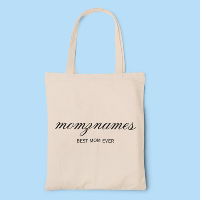 Personalised Best Mum Ever Calligraphy Name Tote Bag (Creator Uploaded)