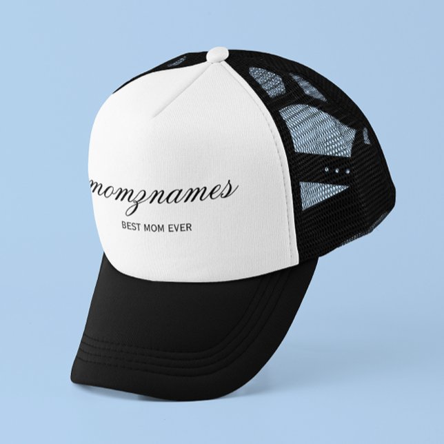 Personalised Best Mum Ever Calligraphy Name Trucker Hat (Creator Uploaded)