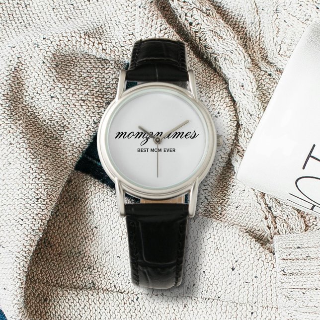 Personalised Best Mum Ever Calligraphy Name Watch (Creator Uploaded)