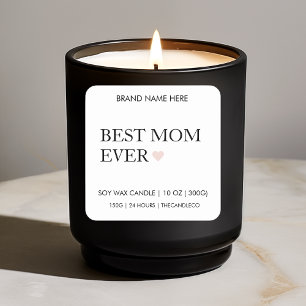 Personalised Best Mum Ever Candle Label 