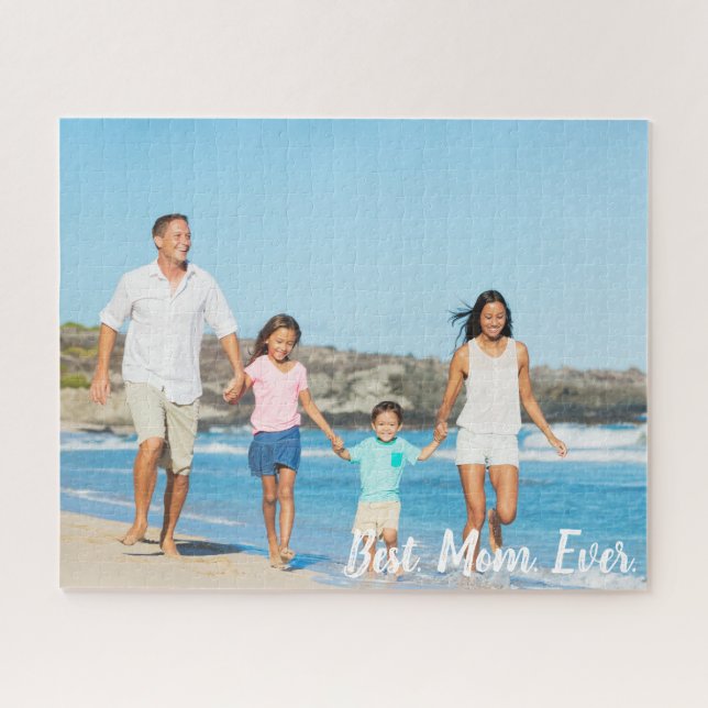 Personalised Best Mum Ever Custom Family Photo Jigsaw Puzzle (Horizontal)