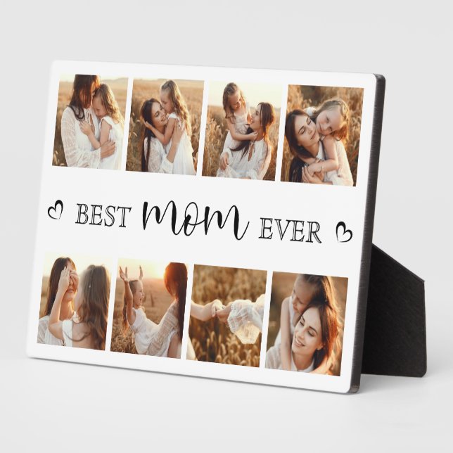 Personalised Best Mum Ever Family Photo Collage Plaque (Side)