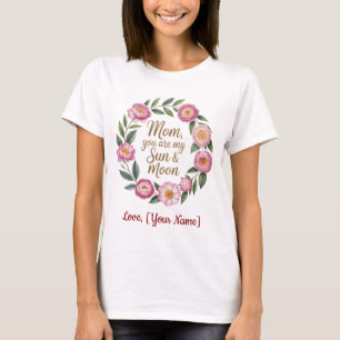 Personalised Best Mum Ever Floral Wreath T-Shirt