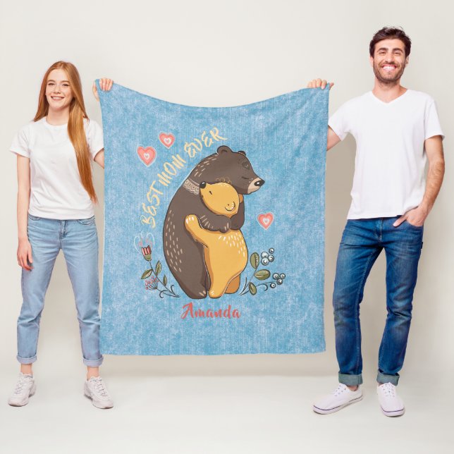 Personalised best mum ever gift, mother day gift f fleece blanket (In Situ)