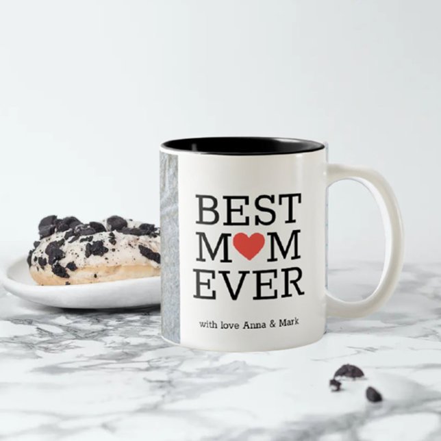Personalised Best Mum Ever Heart Photo Coffee Mug (Creator Uploaded)