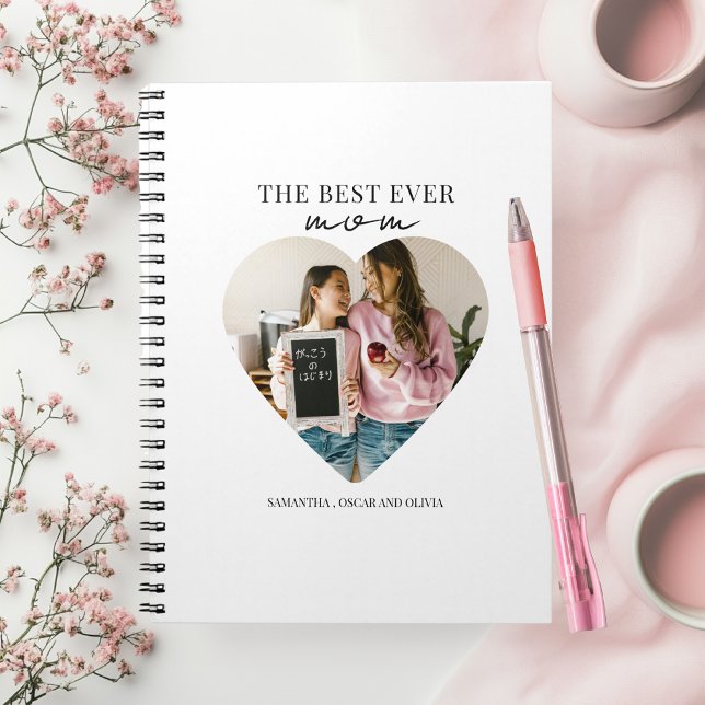 Personalised Best Mum Ever Heart Photo Notebook (Creator Uploaded)
