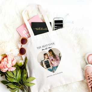 Personalised Best Mum Ever Heart Photo  Tote Bag