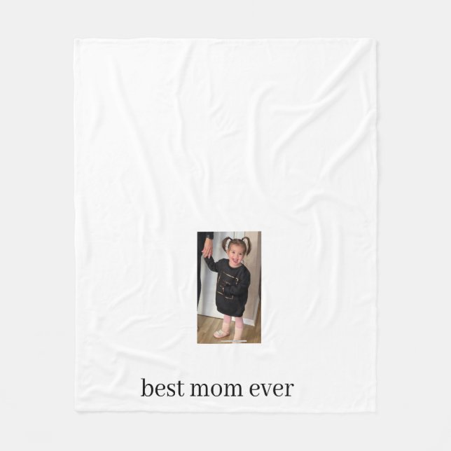  Personalised "Best Mum Ever" Mother's Day Photo  Fleece Blanket (Front)